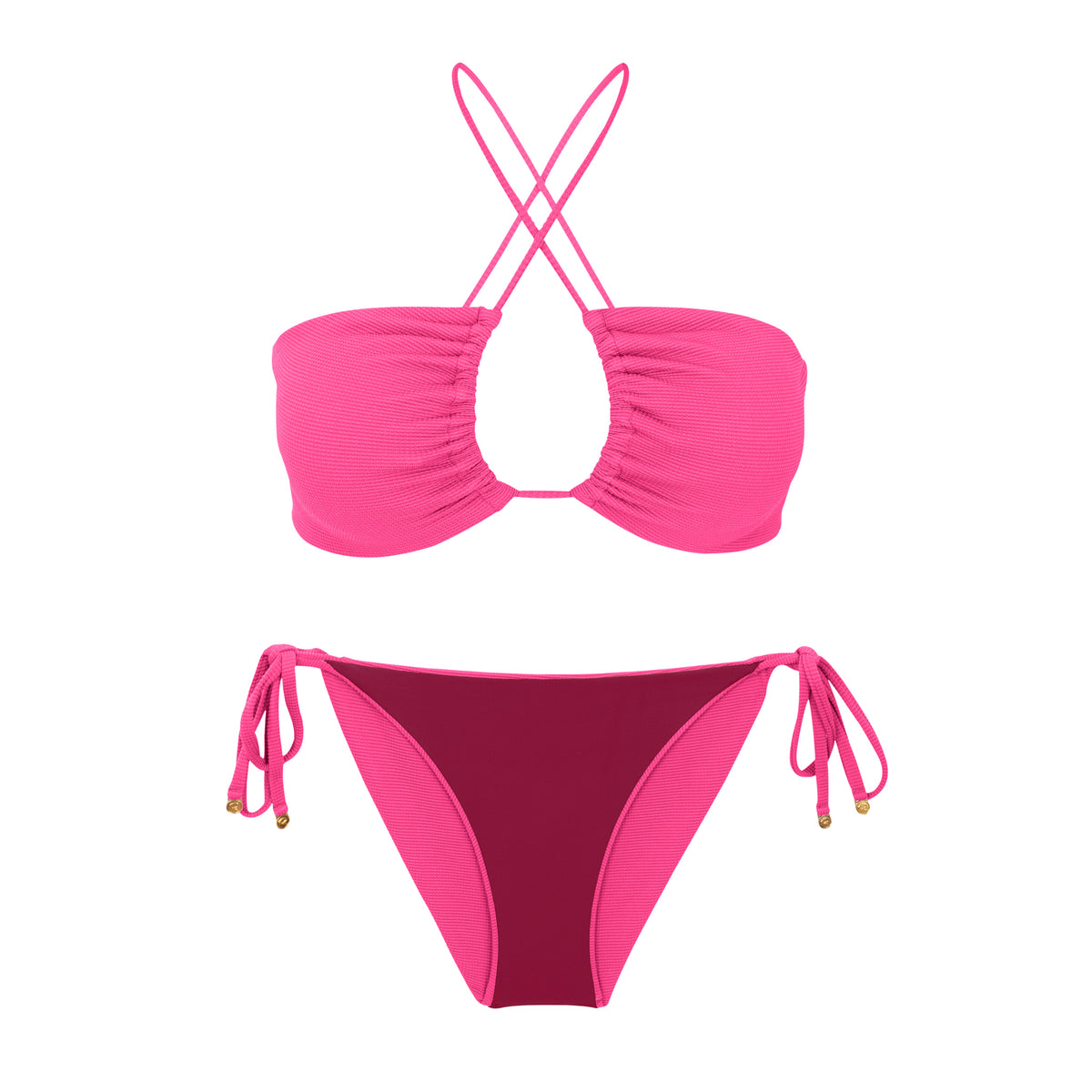 Product Back: Rio De Sol Two Piece Swimwear Set Mtx-Ultrapink Camille Ibiza-Comfy