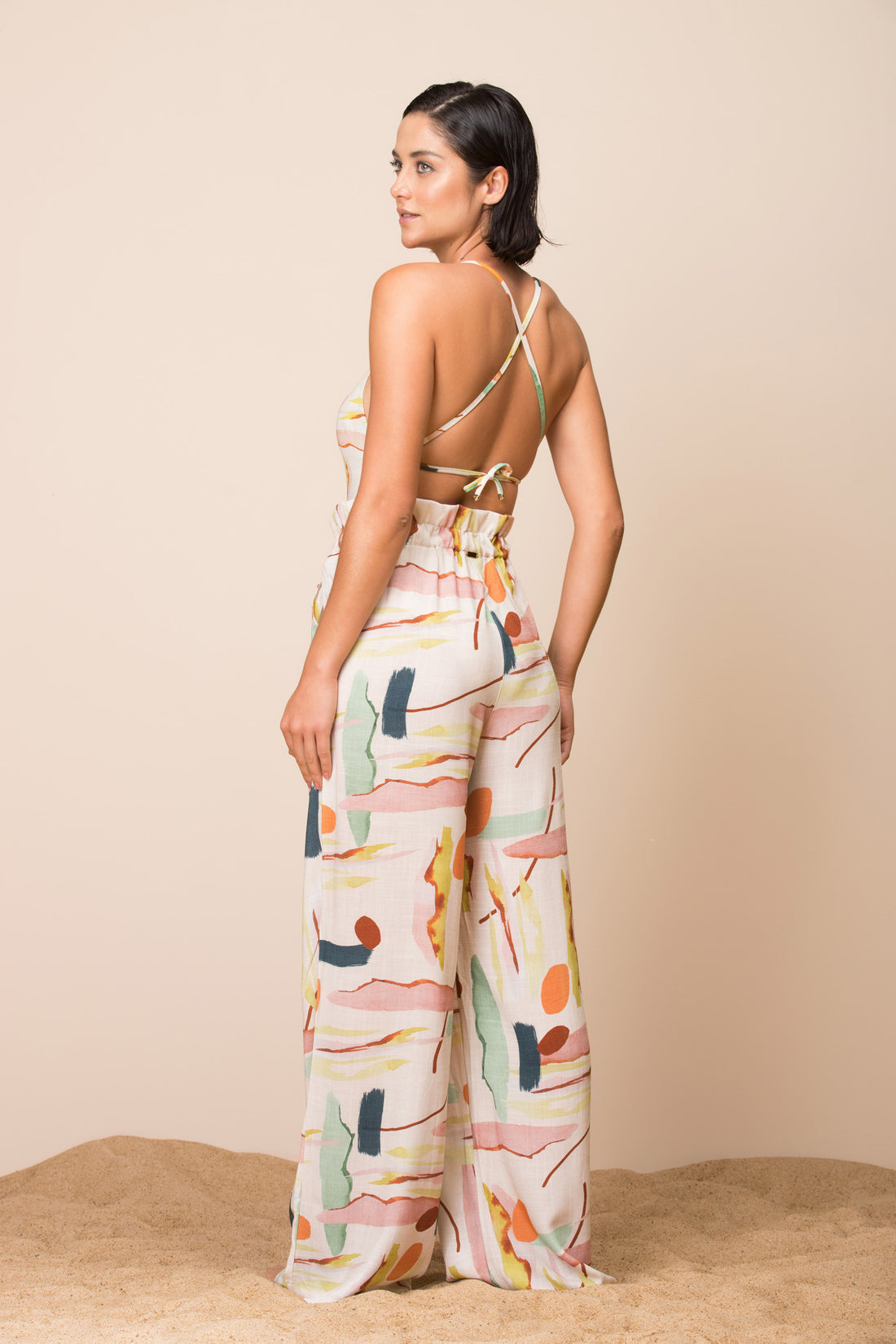 Model Back: La Playa Beach Trousers Wide Leg Paleta