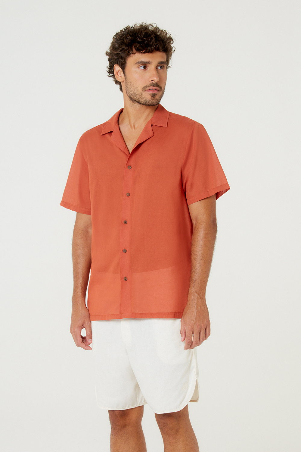 Model Front: Blueman T-Shirt For Men Camisa Free Soft Marrom