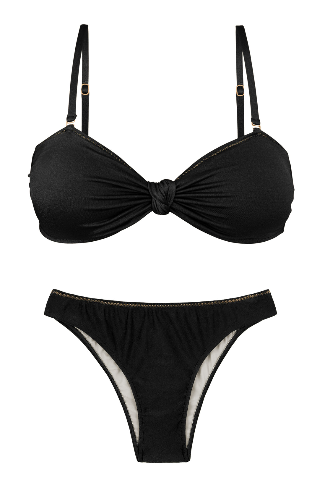 Product Front: Rio De Sol Set Set Shimmer-Black Bandeau-Joy Essential