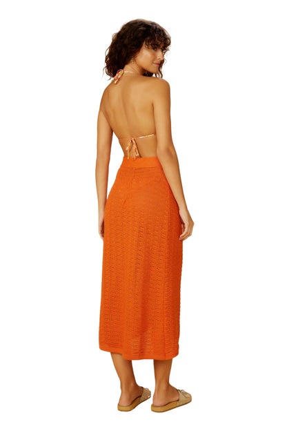 Model Back: Blueman Beach Skirt Laranja-Tricot Saia