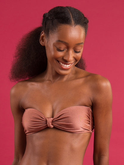 Image 09: Rio De Sol Top Top Shimmer-Copper Bandeau-Joy