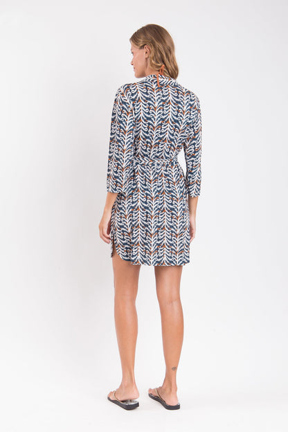 Model Back: Rio De Sol Shirtdress Ikat Chemise