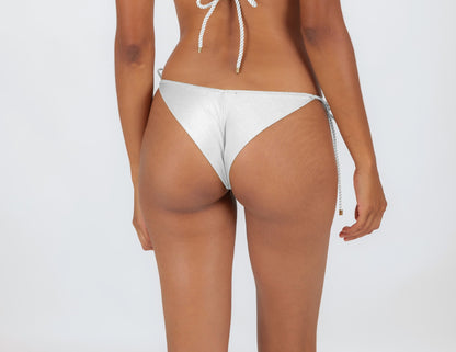 Image 06: Rio De Sol Bottom Bottom Shimmer-White Cheeky-Rope