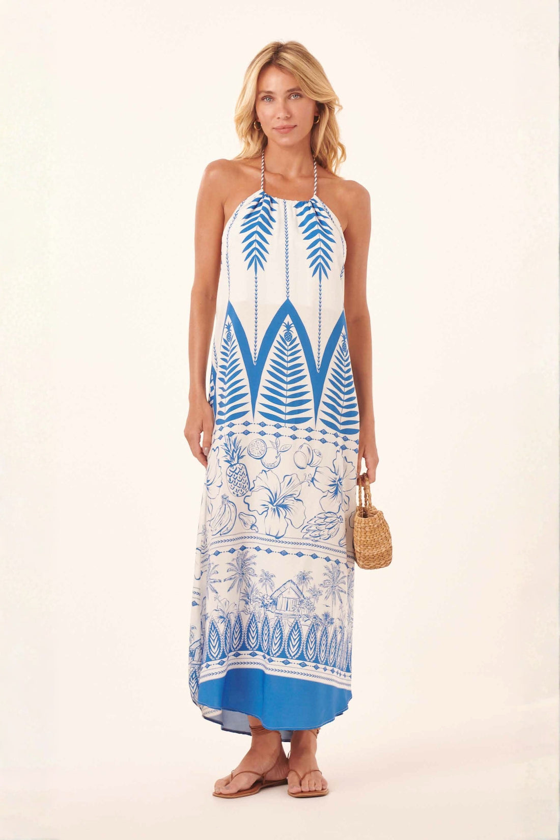 Model Front: Blueman Maxi Dresses Luau Choker