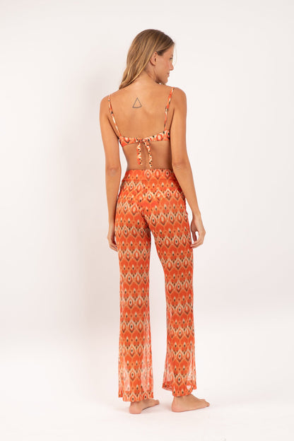 Model Back: Rio De Sol Beach Trousers Maracai Pants Lana