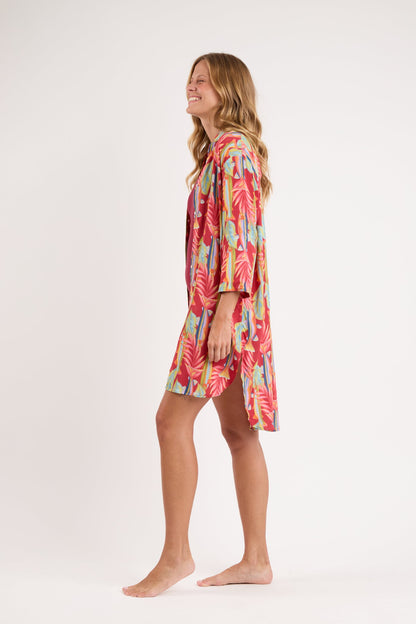 Image 05: Rio De Sol Shirtdress Sea-Bloom Chemise Gabriele