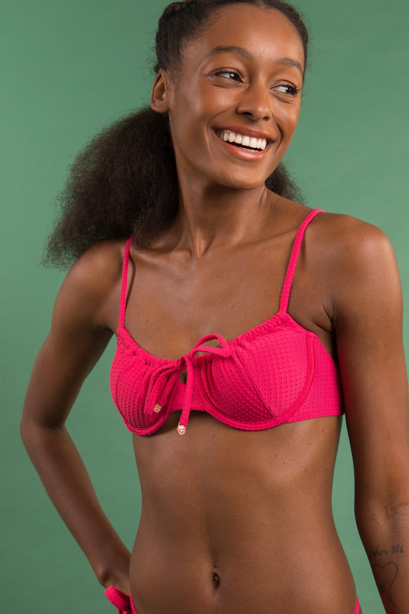 Image 10: Rio De Sol Top Top Dots-Virtual-Pink Balconet-Tie