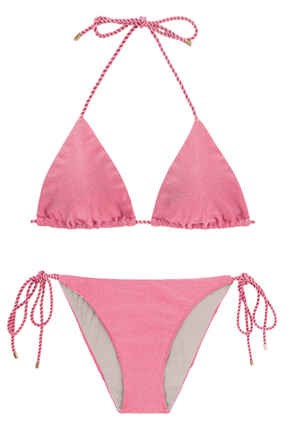 Product Front: Rio De Sol Two Piece Swimwear Set Shimmer-Confetti Tri-Rope Ibiza-Rope