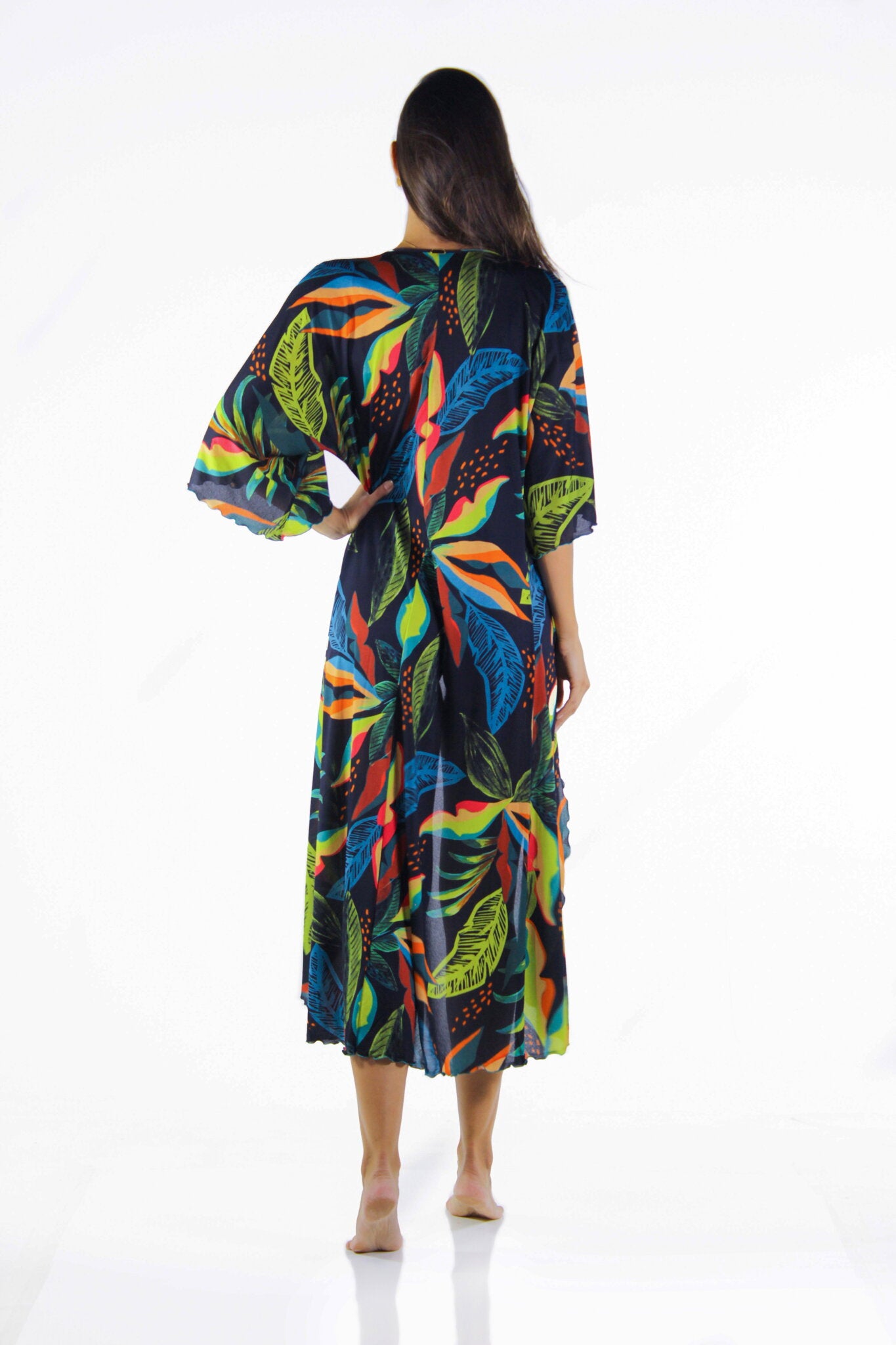 Model Back: La Playa Midi Dress Longo Borboleta Jardins