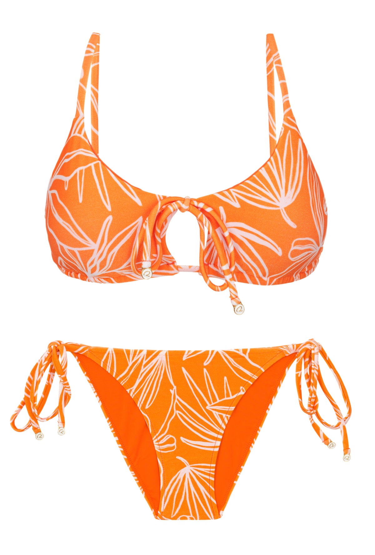 Product Front: Rio De Sol Two Piece Swimwear Set Trail-Orange Tank-Tie Ibiza-Comfy