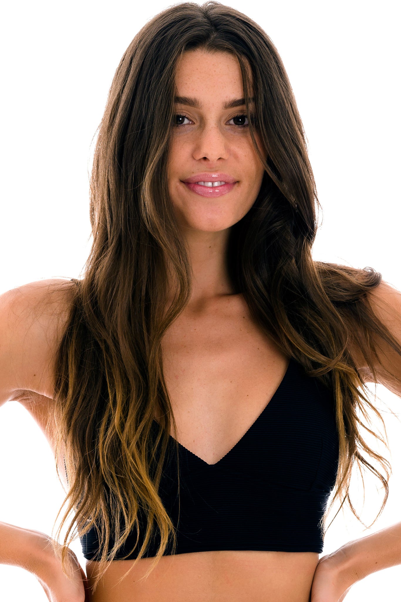 Gallery: Rio De Sol Top Top Cotele-Preto Tri-Tank