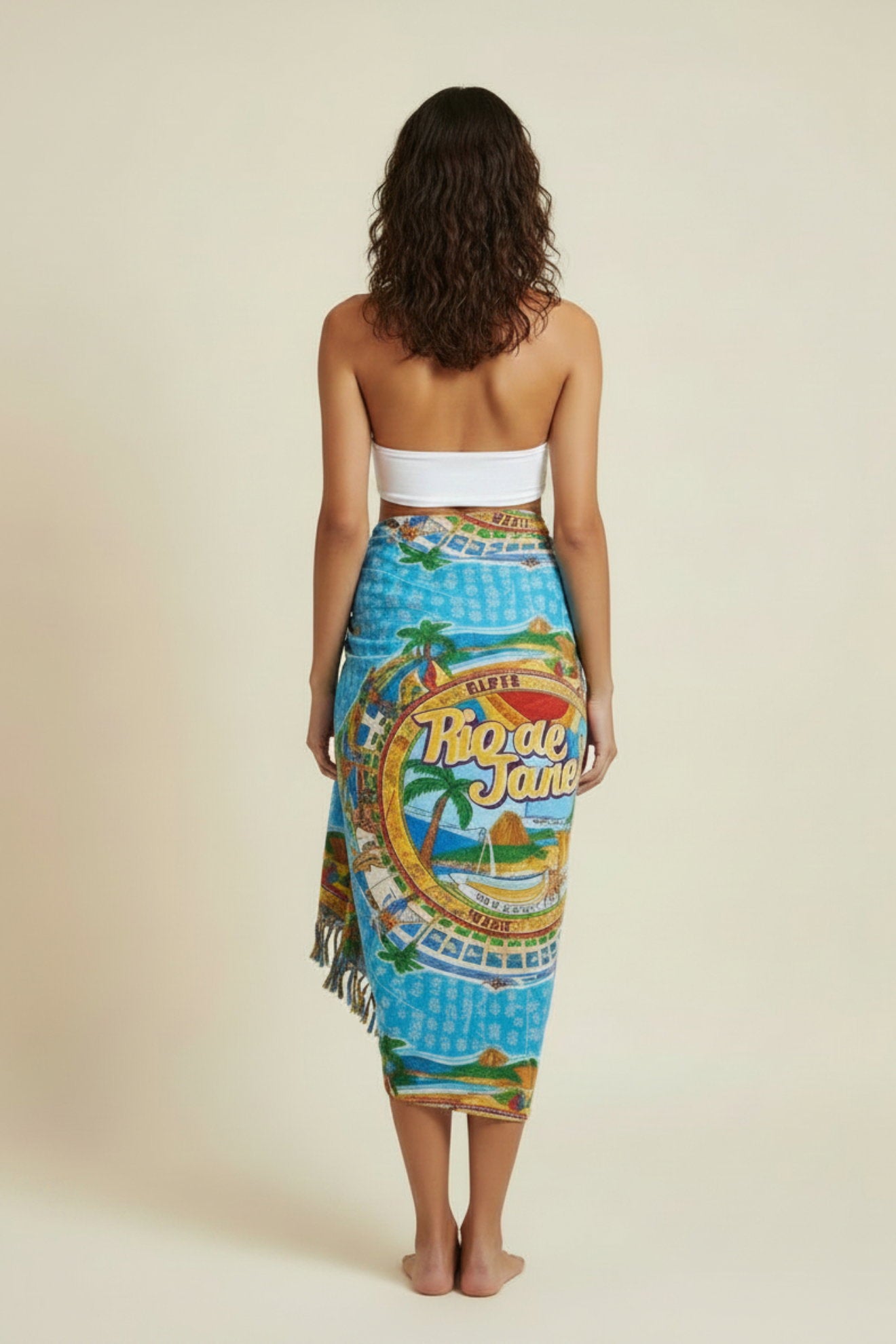 Model Back: Bali Blue Pareo Canga Mandala Rio