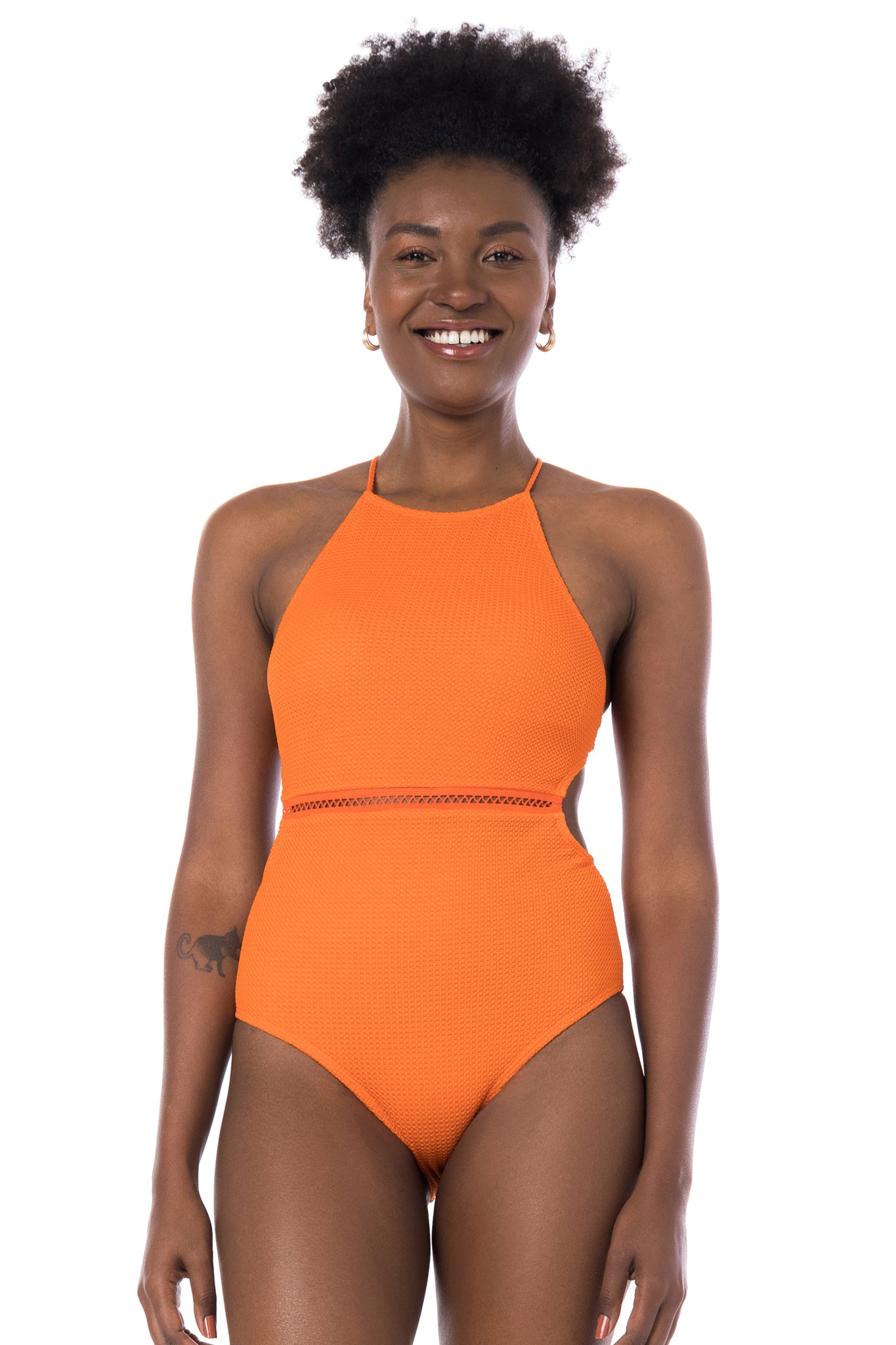 Gallery: La Playa One-Piece Textura Tangerina