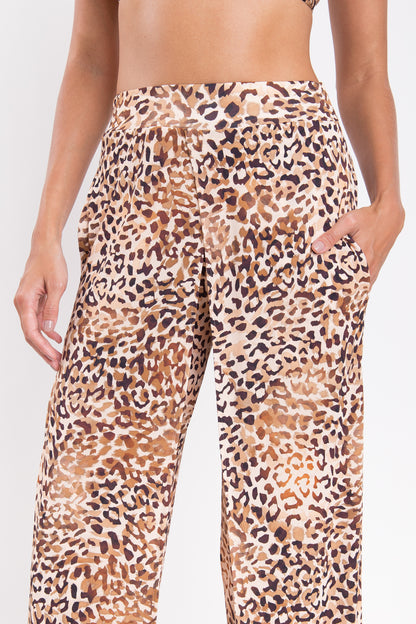 Image 07: Rio De Sol Beach Trousers Leopard Wide Pants