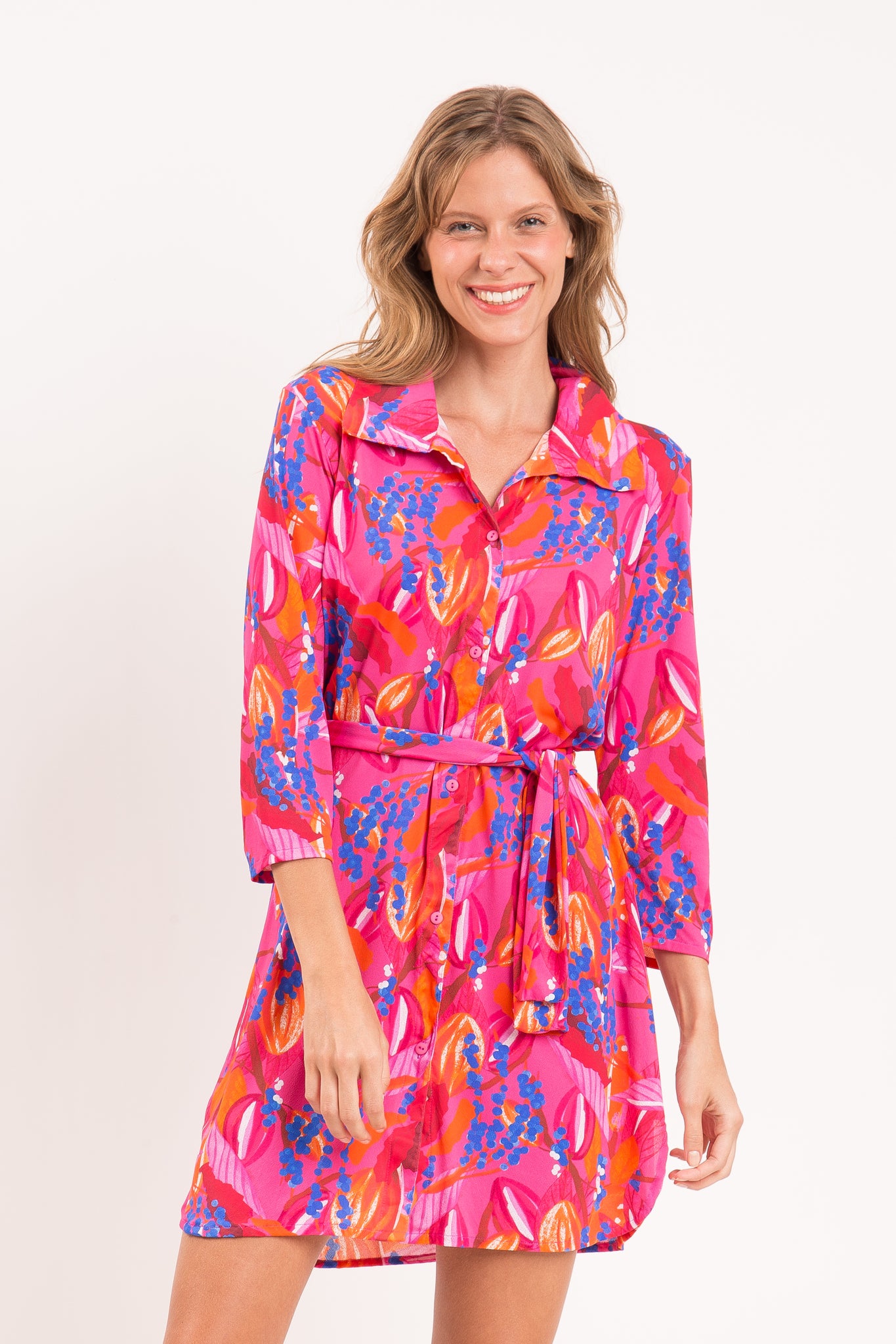 Model Front: Rio De Sol Shirtdress Flavors Chemise