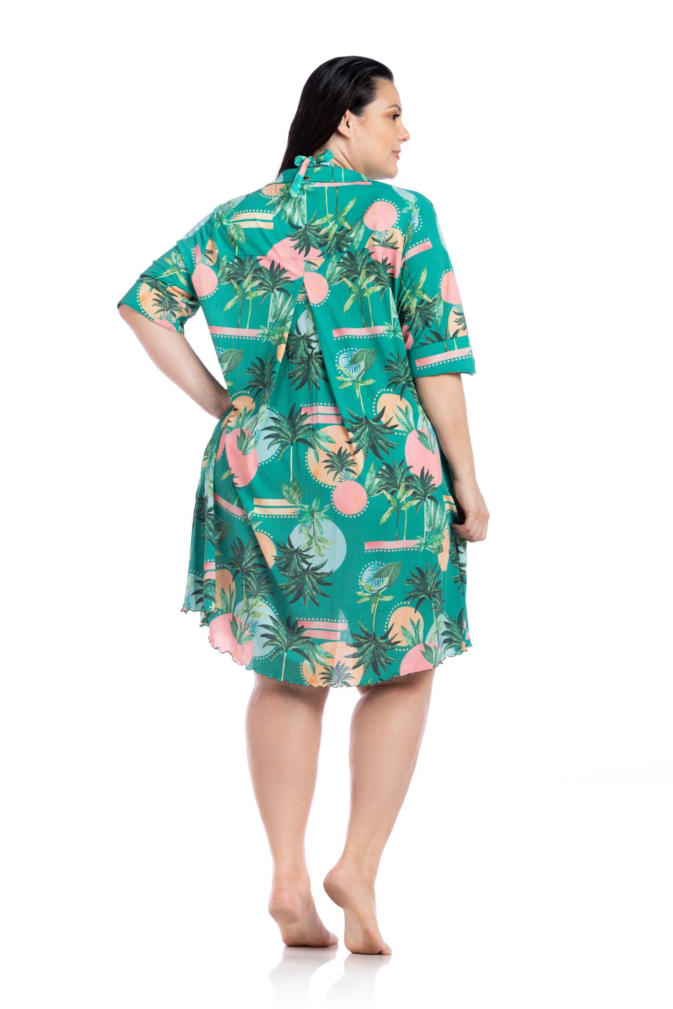 Model Back: La Playa Shirtdress Chemise Solar