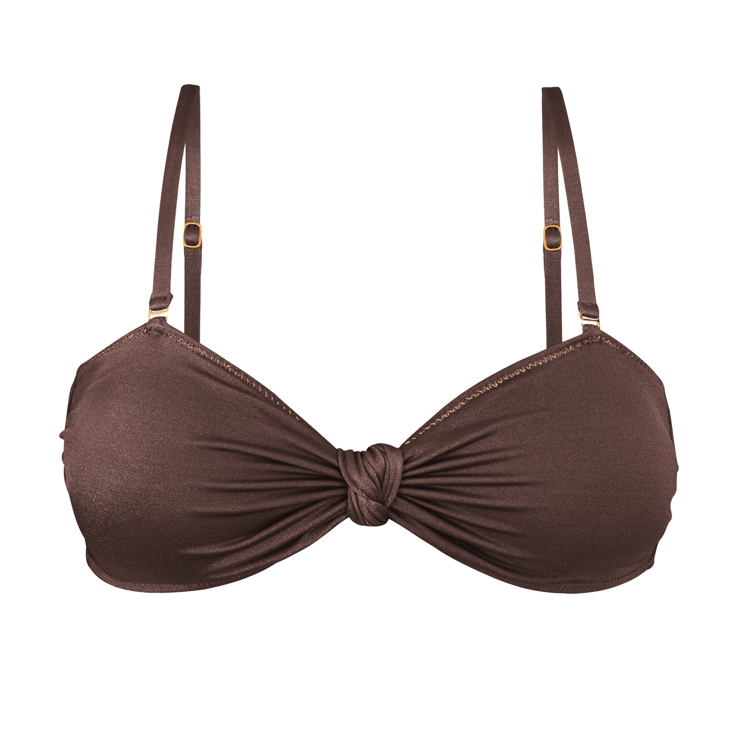 Product Front: Rio De Sol Top Top Shimmer-Coffee Bandeau-Joy