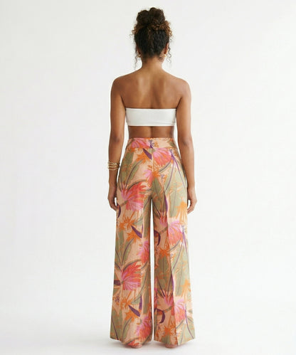 Model Back: Rio De Sol Beach Trousers Oasis Wide Pants