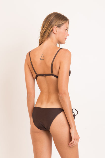 Model Back: Rio De Sol Top Top Shimmer-Coffee Tri-Fixo
