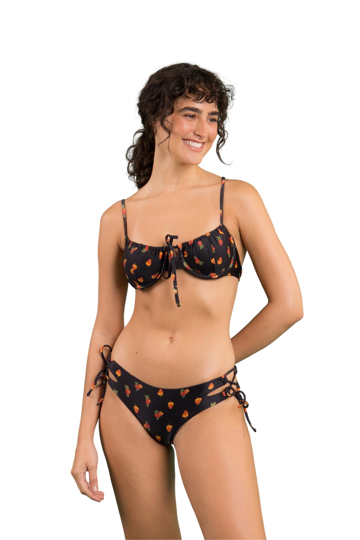 Image 04: Rio De Sol Top Top Cashew Balconet-Tie