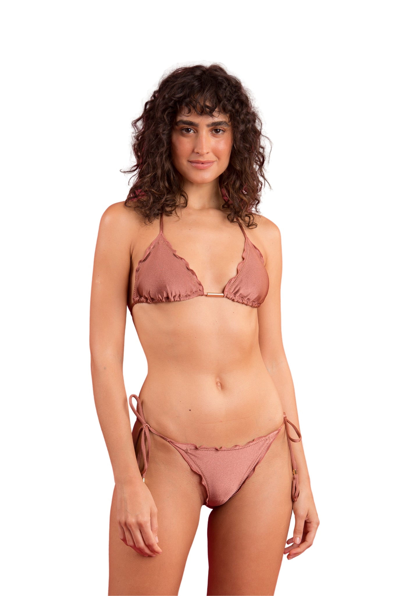 Model Front: Rio De Sol Bottom Bottom Shimmer-Copper Frufru