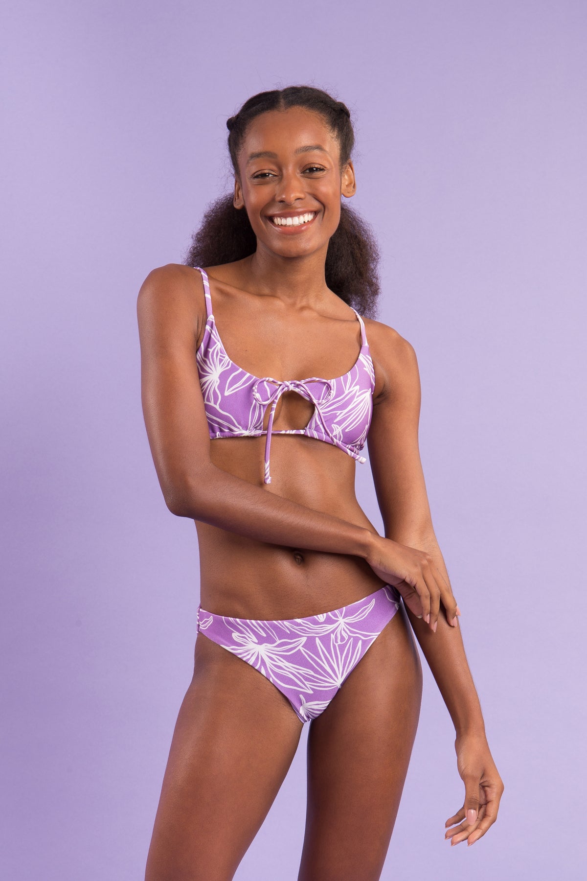 Image 08: Rio De Sol Two Piece Swimwear Set Trail-Purple Tank-Tie Essential-Comfy