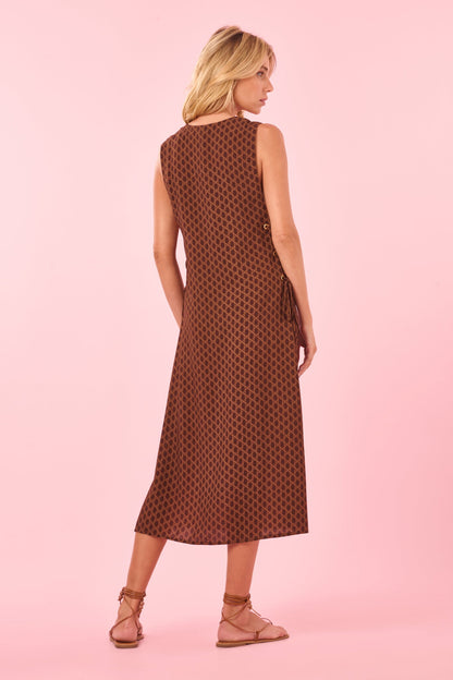 Model Back: Blueman Midi Dress Makani Ilhos