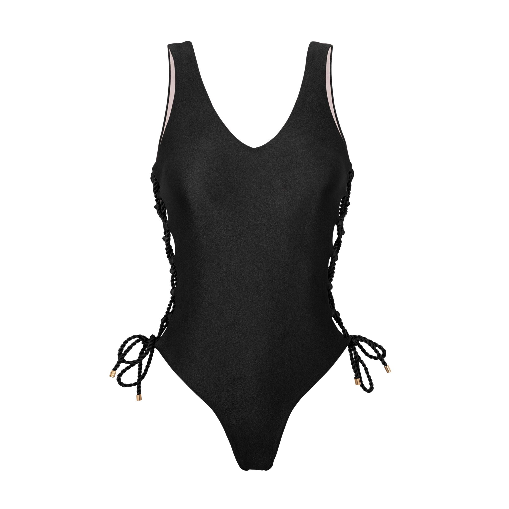 Product Front: Rio De Sol One-Piece Shimmer-Black Zoe