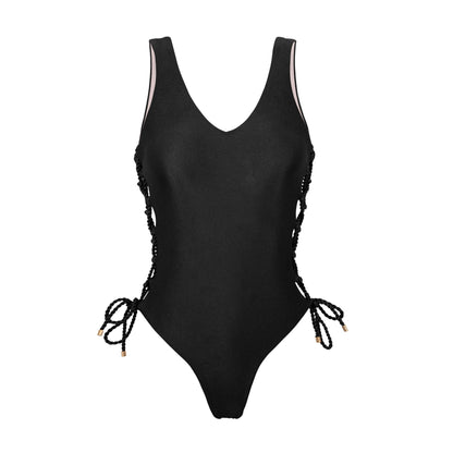Product Front: Rio De Sol One-Piece Shimmer-Black Zoe