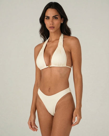 Model Front: Lua Morena Bottom Bottom Areia Fio-Dobrado