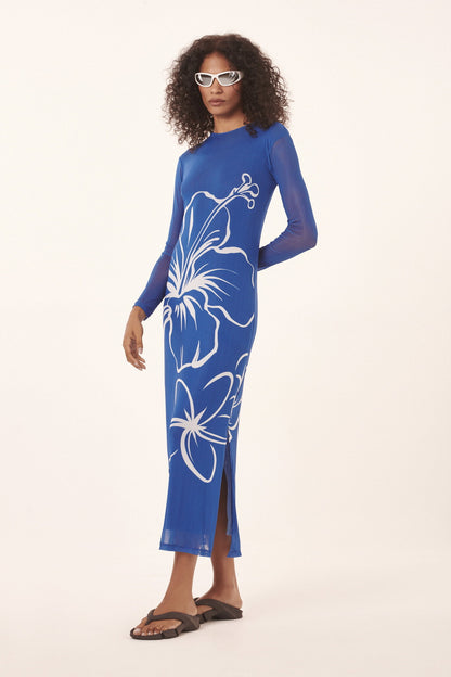 Model Front: Blueman Maxi Dresses Luau Tule Long