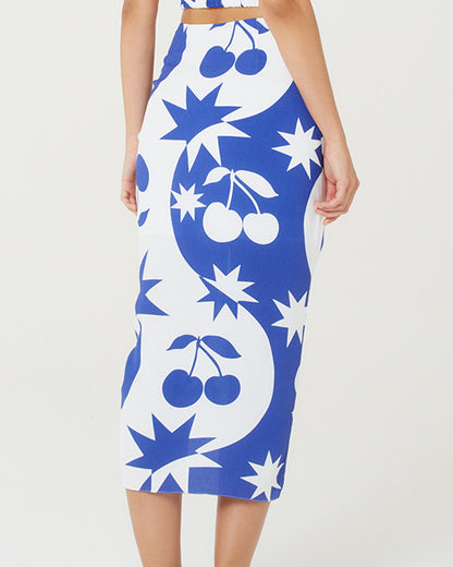 Image 05: Blueman Beach Skirt Bottom Set Cerise