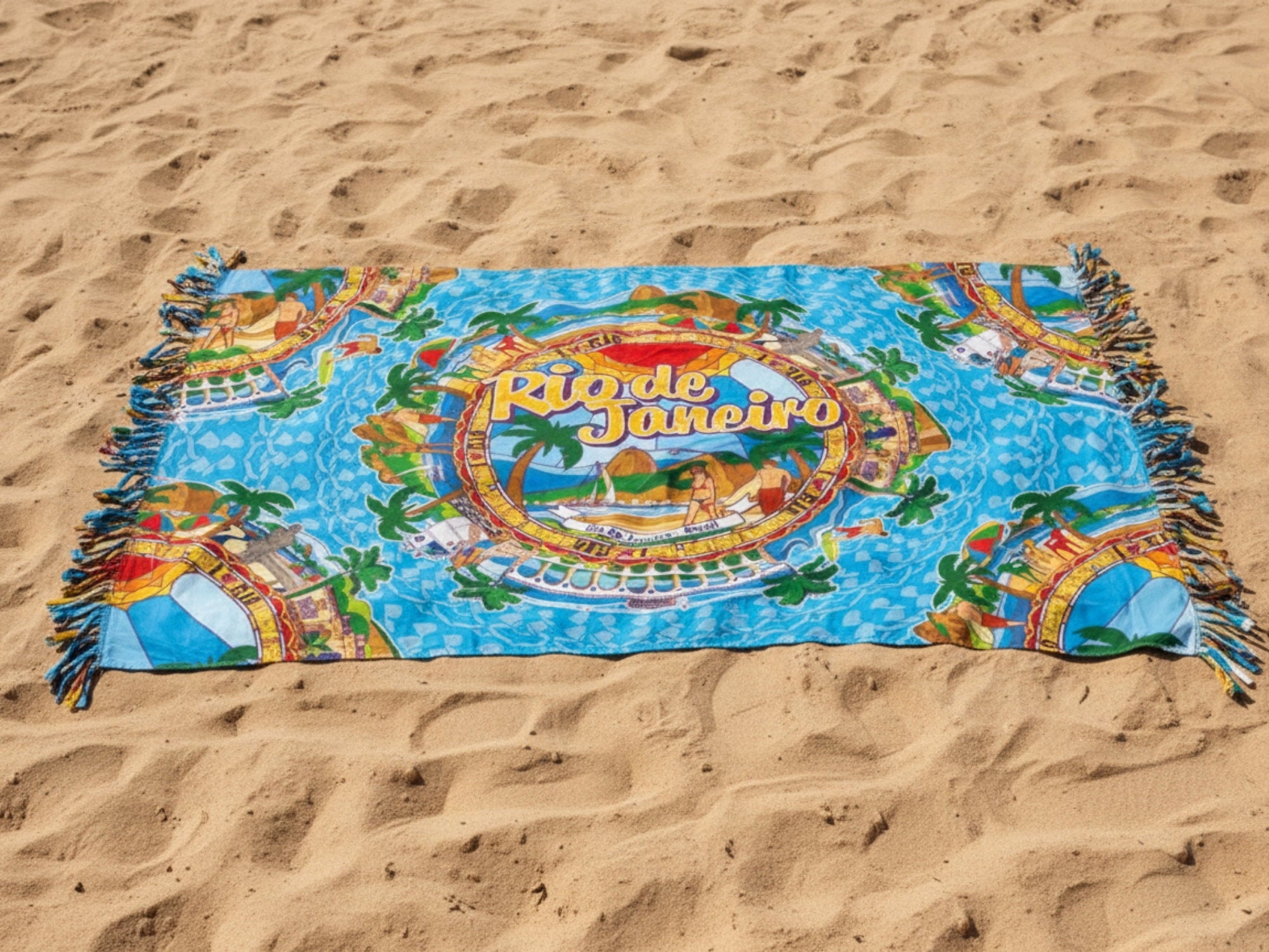 Image 04: Bali Blue Pareo Canga Mandala Rio