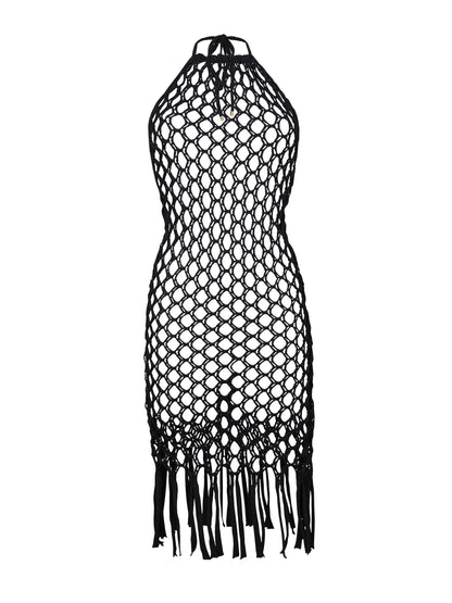 Product Front: Rio De Sol Midi Dress Black Serena Dress