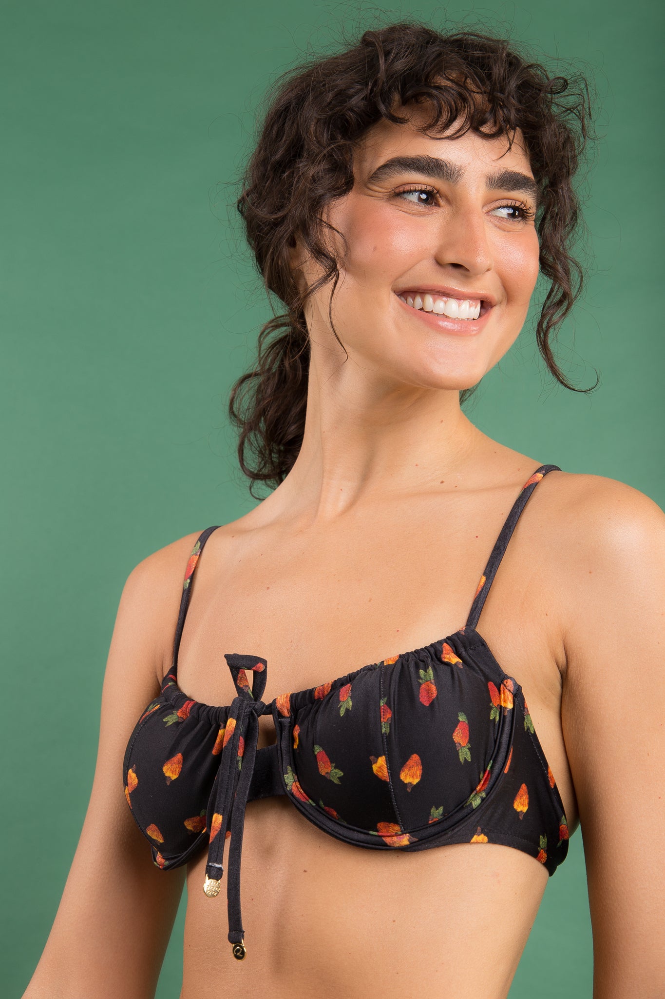 Image 09: Rio De Sol Top Top Cashew Balconet-Tie