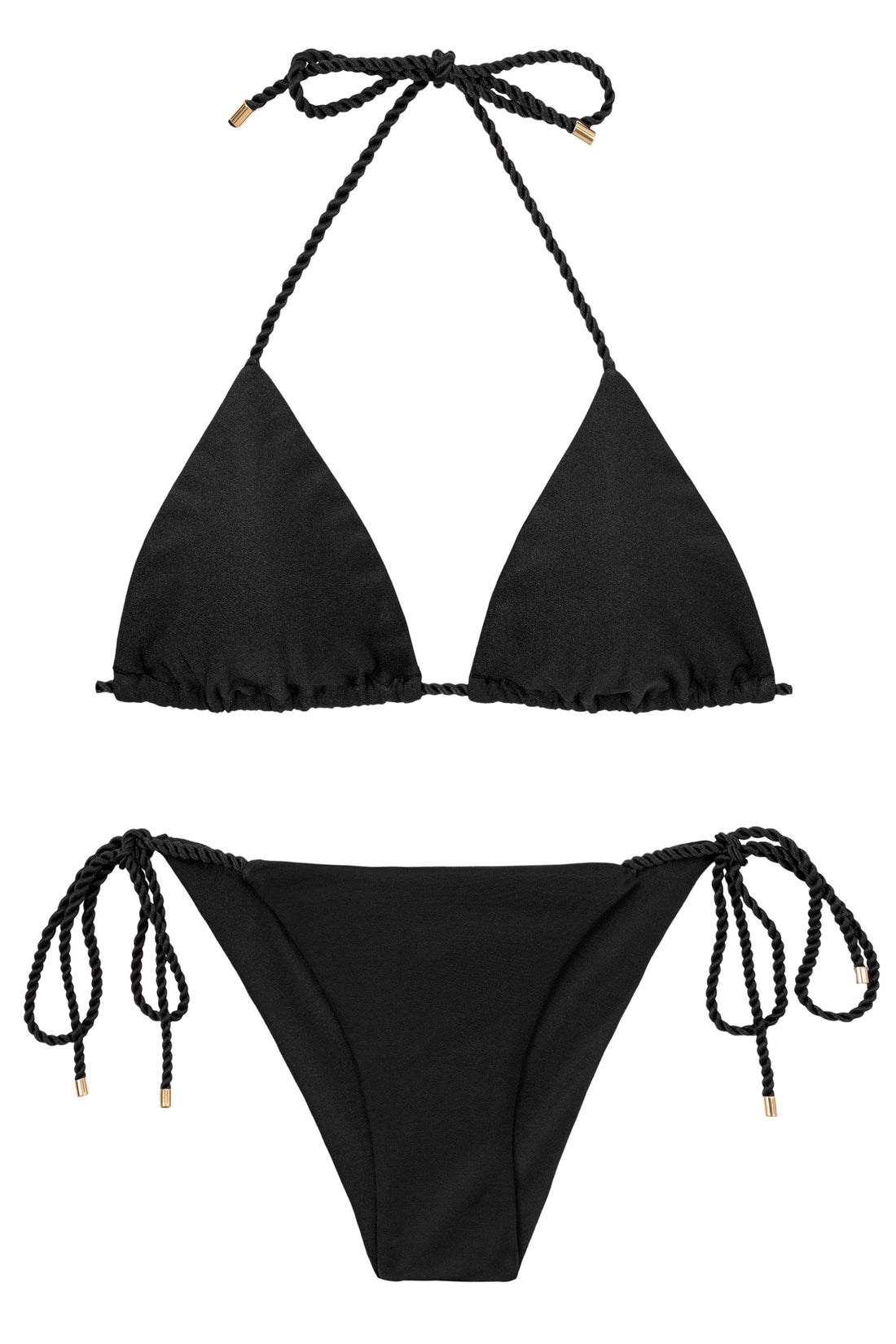 Product Front: Rio De Sol Set Set Shimmer-Black Tri-Rope Cheeky-Rope