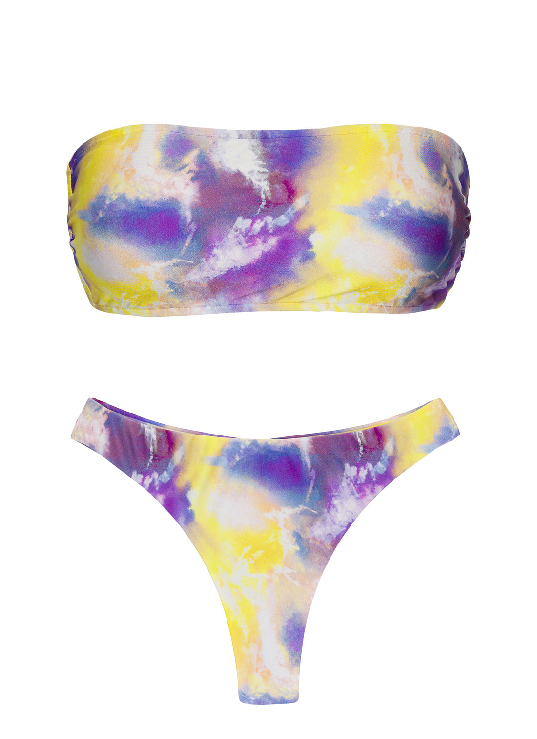 Product Front: Rio De Sol Set Set Tiedye-Purple Bandeau-Reto Fio