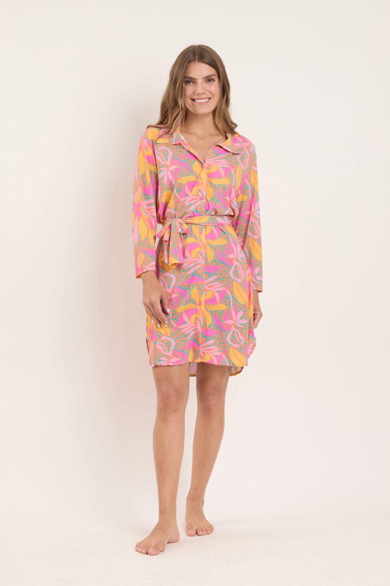 Model Front: Rio De Sol Shirtdress Lyla Chemise