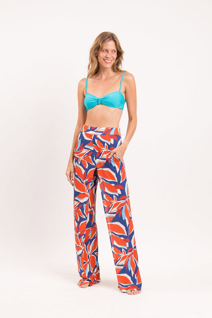 Image 10: Rio De Sol Beach Trousers Leaves Wide Pants
