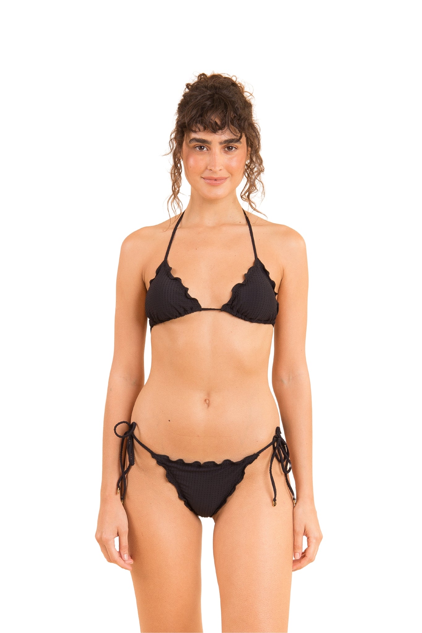 Model Front: Rio De Sol Top Top Dots-Black Frufru