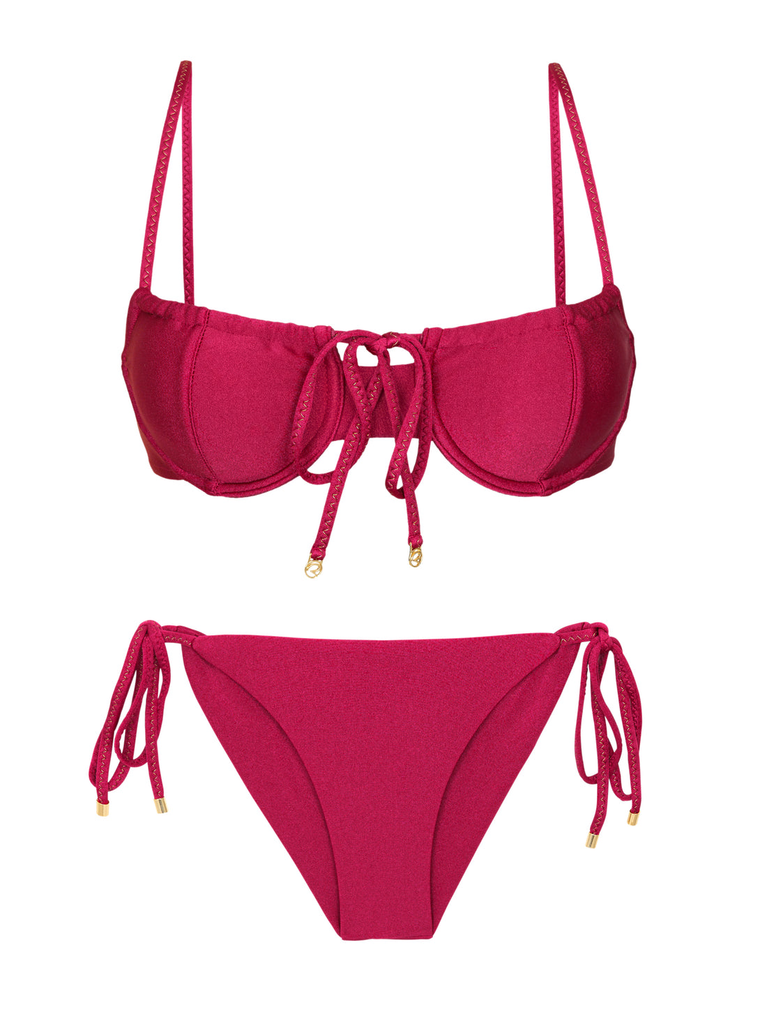 Product Front: Rio De Sol Set Set Shimmer-Desejo Balconet-Tie Cheeky-Tie-Gold