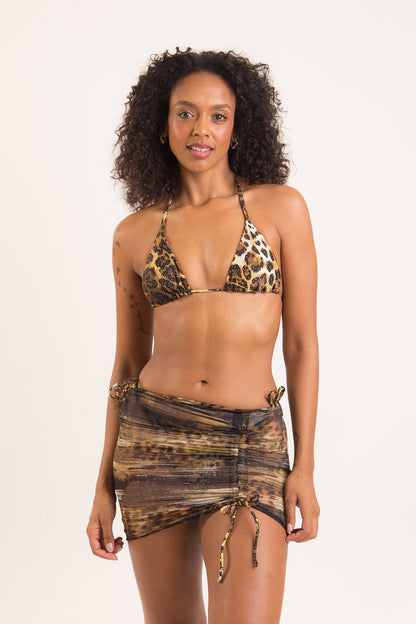 Model Front: Rio De Sol Beach Skirt Leo Skirt-Rushed