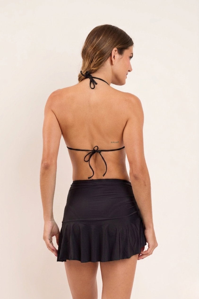 Model Back: Rio De Sol Beach Skirt Mini Skirt Nero
