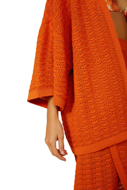 Image 05: Blueman Kaftans / Cover Ups Laranja-Tricot Kimono