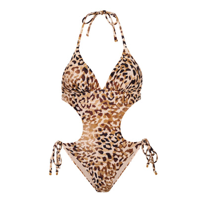 Product Front: Rio De Sol One-Piece Leopard Trikini-Comfy