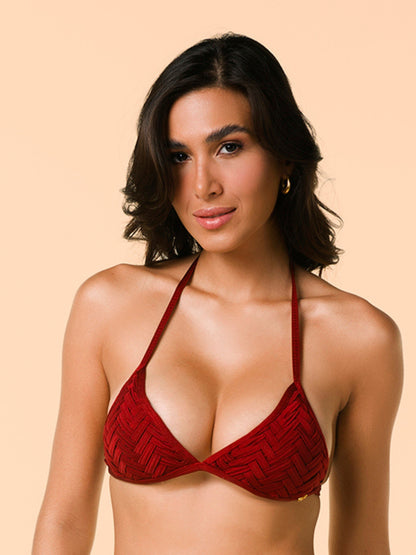 Gallery: Lua Morena Top Top Urucum Triangulo-Macrame