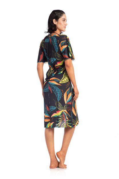 Model Back: La Playa Midi Dress Borboleta Jardins