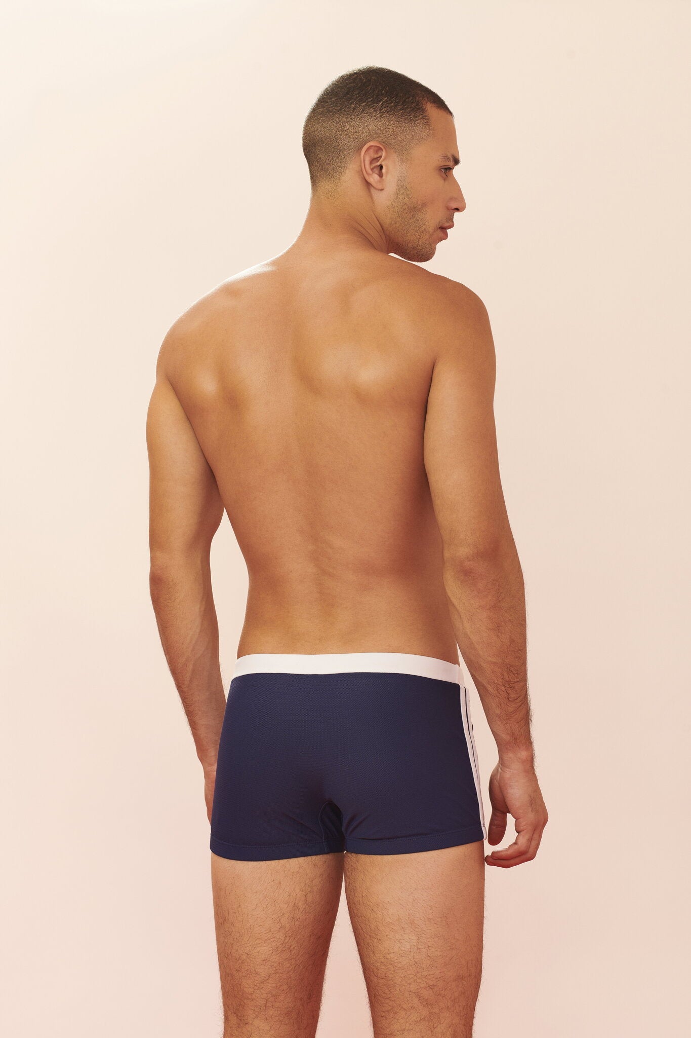 Model Back: Blueman Sunga / Boxer Sunga New Berlim Bicolor Azul-Marinho