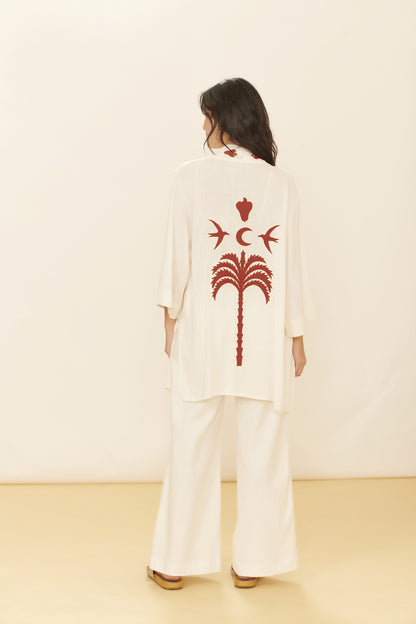 Model Back: Blueman Kaftans / Cover Ups Kimono Jade Offwhite
